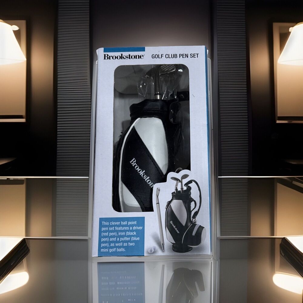 Brookstone Black and White Golf Club Pen Set